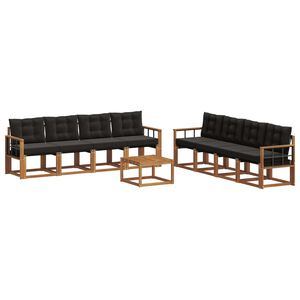 vidaXL V&auml;li diivanikomplekt padjaga 9 pcs Looduslik ja must