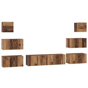 vidaXL Telerikapi komplekt 8 pcs Vana puit Tehispuit