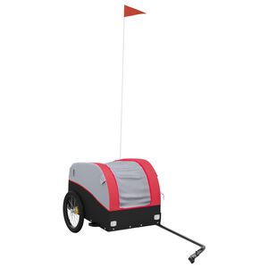 vidaXL jalgratta haagis, must ja punane, 30 kg, raud