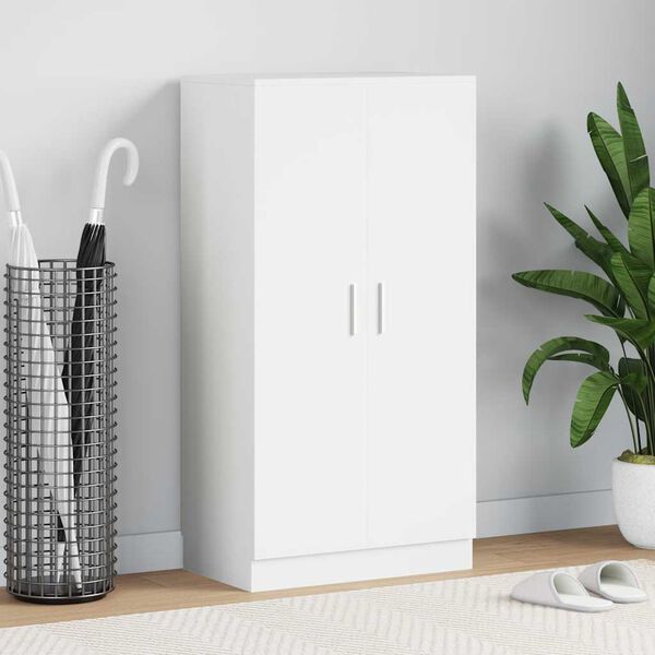 vidaXL kingakapp 7 riiuliga, valge