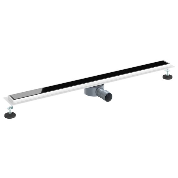 vidaXL Du&scaron;ivoolik klaaskattega ja 360&deg; sifooniga Must 100 cm