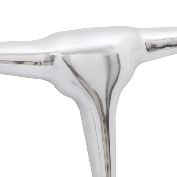 242336 Wall Mounted Aluminium Bull&rsquo;s Head Decoration Silver 72 cm