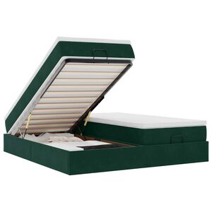 vidaXL Ottomani voodiraam madratsitega, tumeroheline, 180x200cm, samet