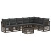vidaXL Aia Diivanikomplekt 8 pcs Hall pol&uuml;rotang