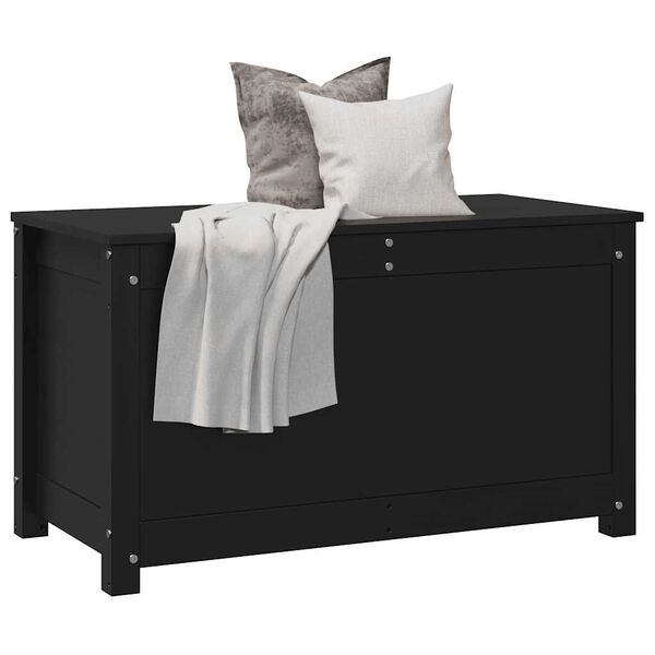 vidaXL hoiukast, must, 80 x 40 x 45,5 cm, m&auml;nnipuit