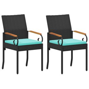vidaXL Aiatoolid 2 pcs Must ja t&uuml;rkiissinine Pol&uuml;rotang ja Akaatsia