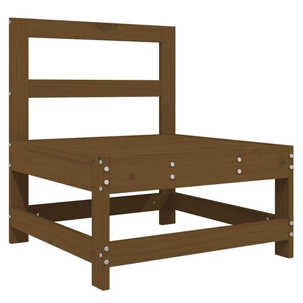 vidaXL keskmine diivaniosa patjadega, meepruun, m&auml;nnipuit