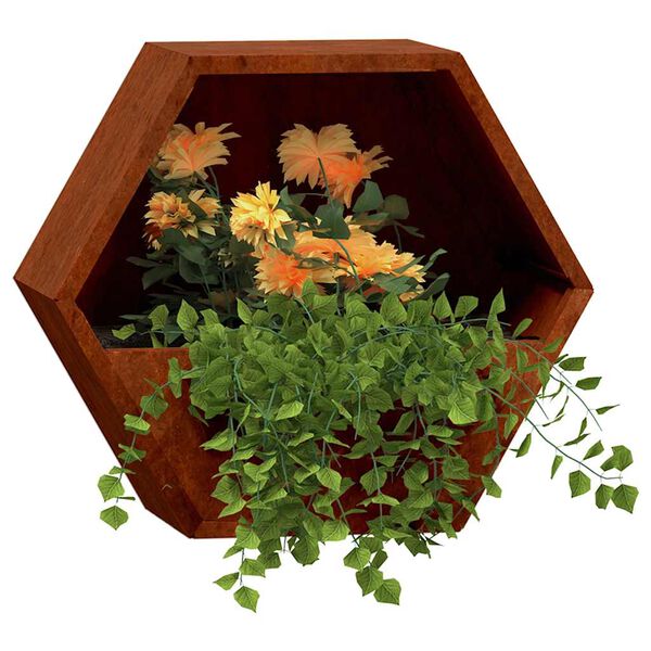 vidaXL seina taimekastid 2 tk, rooste, Corten teras, 46x10x40 cm