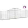 vidaXL kaarekujulised gabioonkorvid 5 tk, 300x30x80/100 cm, raud