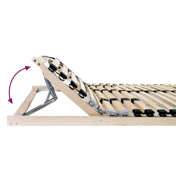 vidaXL Lamelpõhi peaga Pruun 140 x 190 cm Tugev pöökpuit