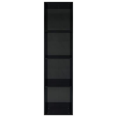 vidaXL raamaturiiul/telerialus, kõrgläikega must, 36 x 30 x 143 cm