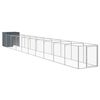 vidaXL koerakuut aedikuga, antratsiithall, 110x1017x110 cm, teras