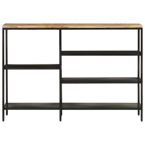 vidaXL konsoollaud, 110 x 30 x 75 cm, töötlemata mangopuit ja raud