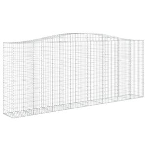 vidaXL kaarekujuline gabioonkorv, 400x50x160/180 cm, tsingitud raud