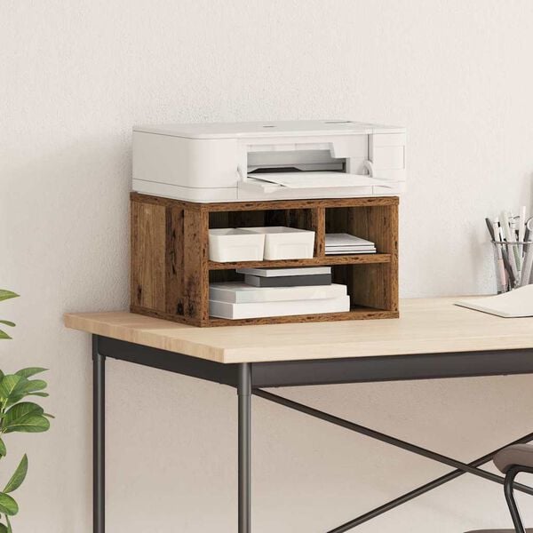 vidaXL Printeri alus Vana puit 40 x 32 x 22,5 cm Tehispuit