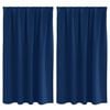vidaXL Kardinad r&otilde;ngastega 2 pcs Tumesinine 140 x 140 cm Pol&uuml;ester