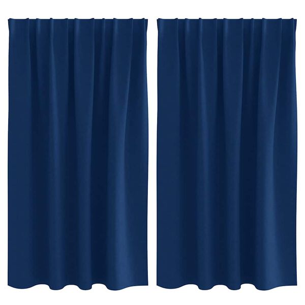 vidaXL Kardinad r&otilde;ngastega 2 pcs Tumesinine 140 x 140 cm Pol&uuml;ester