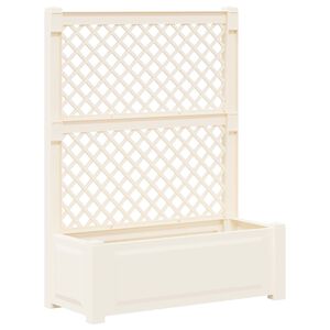 vidaXL Suur taimelava trellisega Valge 99,5 x 43 x 133,5 cm PP