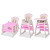 vidaXL kolm-ühes söötmistool koos lauaga, roosa