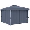 vidaXL varjualune kardinaga 3 x 3 m, antratsiithall, alumiinium