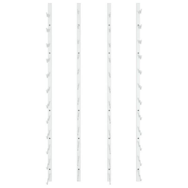 vidaXL seinale kinnitatav veiniriiul 24 pudelile 2 tk, valge, raud