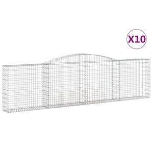 vidaXL kaarekujulised gabioonkorvid 10 tk, 400x30x100/120 cm, raud