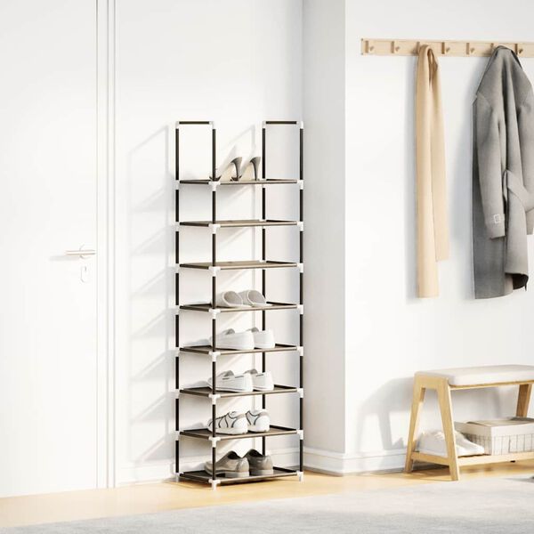 vidaXL jalatsiriiul, 8-astmeline, must, 44x28x145 cm, lausriie