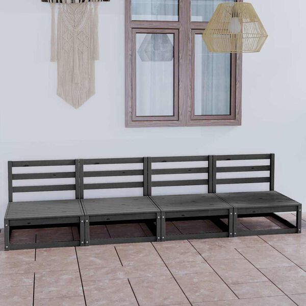 vidaXL 4-osaline aiadiivan, hall, toekas m&auml;nnipuit