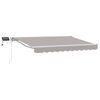 vidaXL Manuaalne varikatus LED-idega Helehall ja valge 3,5 x 2,5 m