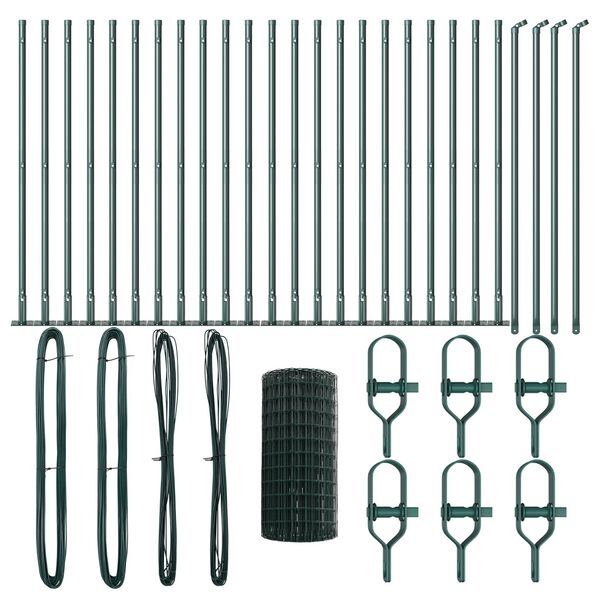 vidaXL Aed koos postiga Roheline 0,4 x 50 m Terased ja PVC