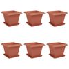 vidaXL Taimepotid 6 pcs Kohviroosa 38 x 38 x 30 cm Plastmass