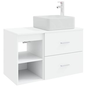 vidaXL Vannitoa m&ouml;&ouml;bleset 2 pcs Valge Tehispuit