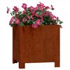 vidaXL jalgadega taimekast, rooste, 30x30x30 cm, Corten teras