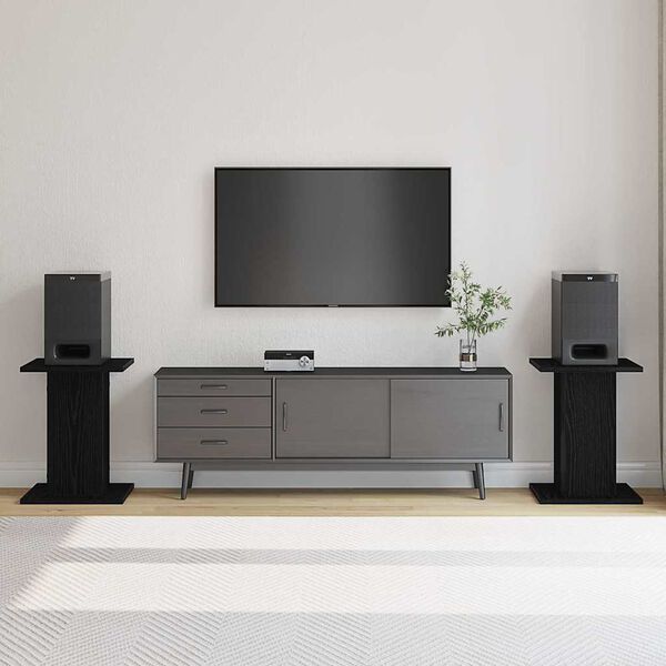 vidaXL Kõlarite staat 2 pcs Must tamm 30 x 30 x 40 cm Tehispuit