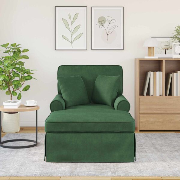 vidaXL Chaise lounge p&ouml;&ouml;ratud &auml;&auml;rega Jungle roheline 91 x 157 x 91 cm