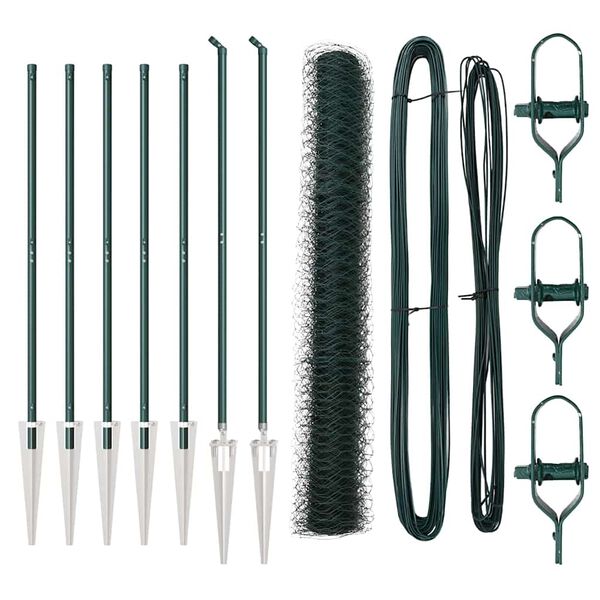 vidaXL Aiapost Roheline 10 x 1,4 m (36 mm v&otilde;rk) Terased ja PVC