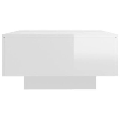 vidaXL kohvilaud, kõrgläikega valge, 90 x 60 x 31 cm, puitlaastplaat