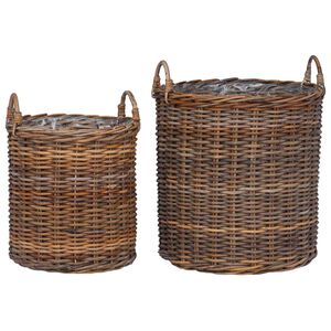 vidaXL Istutuskorv ladustamisega 2 pcs Pruun Lacak rattan
