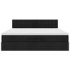 vidaXL Ottomani voodi madratsi ja LED, must, 180x200cm, kangas