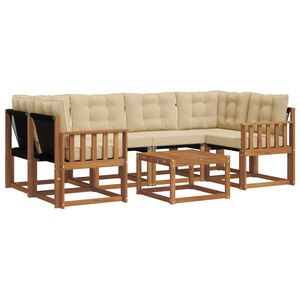 vidaXL V&auml;li diivanikomplekt padjaga 7 pcs Looduslik ja beež