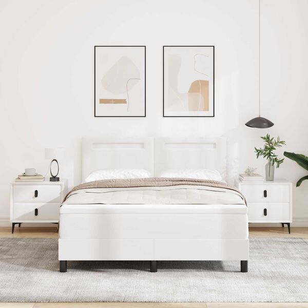 vidaXL Karbi vedrumadrats madratsiga Valge 160 x 200 cm Kunstnahk