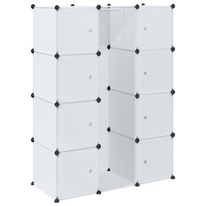 vidaXL modulaarne kapp 9 sektsiooniga, valge, 109x36,5x143 cm