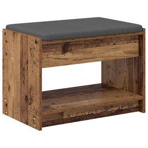 vidaXL Hallipink padjaga riiuliga Vana puit 63 x 38 x 45 cm