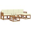 vidaXL V&auml;li diivanikomplekt 6 pcs Looduslik ja kreem Tugev akatsiapuu