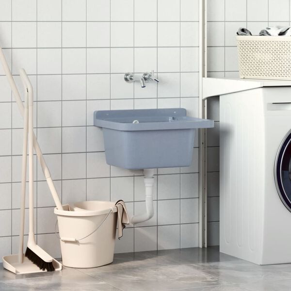 vidaXL valamu seinale kinnitamiseks, hall, 50x35x24 cm, vaik