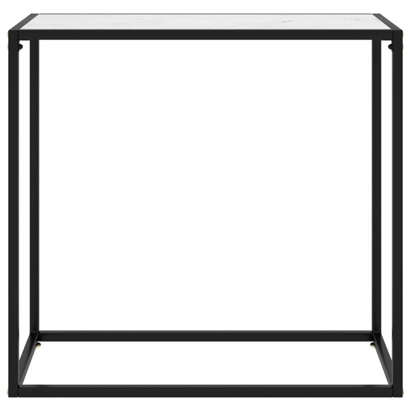 vidaXL konsoollaud, valge, 80 x 35 x 75 cm, karastatud klaas
