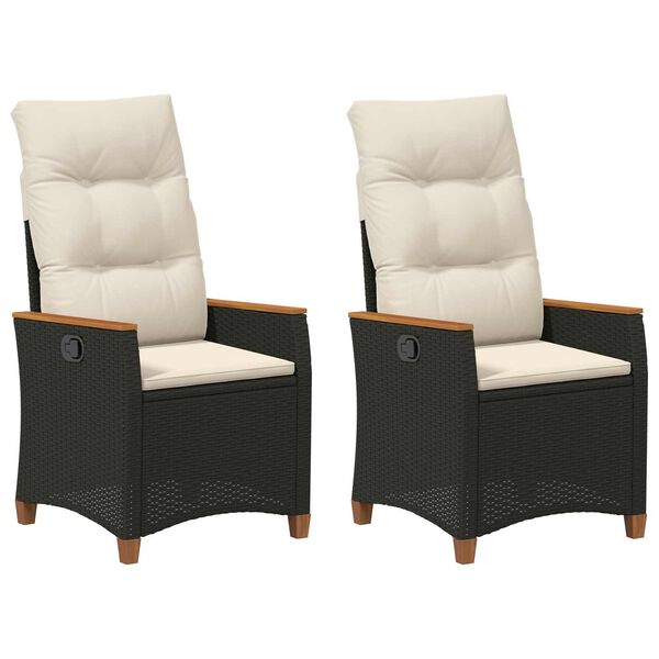 vidaXL Lamav aialtool Must ja kreem 64 x 57,5 x 112 cm pol&uuml;rotang