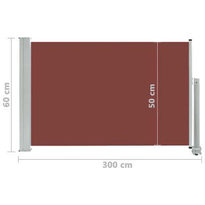 vidaXL lahtitõmmatav terrassi külgsein, 60 x 300 cm, pruun