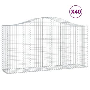 vidaXL kaarekujulised gabioonkorvid 40 tk, 200x50x100/120 cm, raud