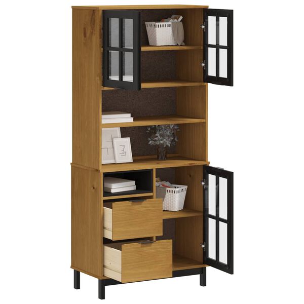 vidaXL vitriinkapp klaasuksega "FLAM" 80x40x180 cm mänd